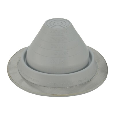 Metal Roofing Pipe Boot Flashing, 1/4'' to 19'' Pipes, Color Gray