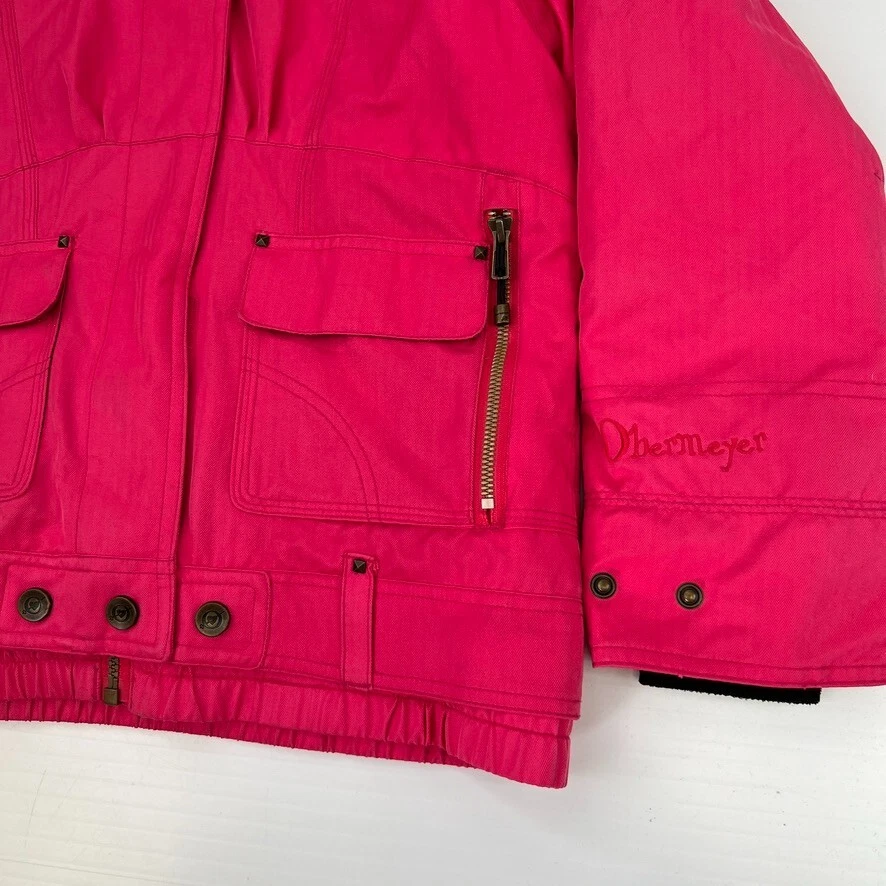 Chaqueta Obermeyer Niña 12 Junior Bombdiggity Rosa Cremallera Completa Capucha Nieve Esquí Núcleo No Foto 4 de 4