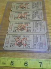 Vintage lot Paramount Theatre New Haven Connecticut service charge 25c
