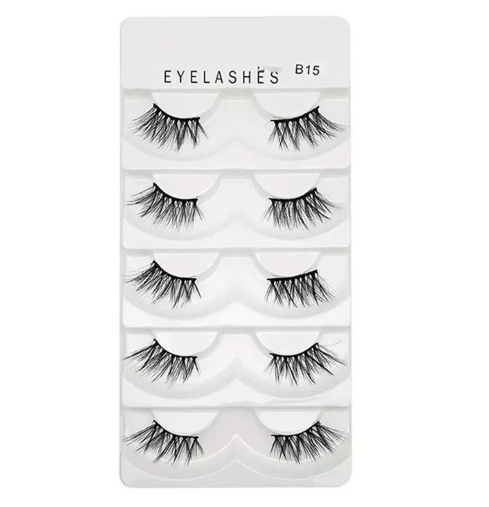 5 Pairs Half Corner Eyelashes Wispy Natural Thick Cross False Fake Eye Lashes AU - Image 2 of 2
