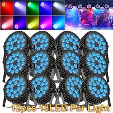 12PCS DJ Party Stage Light 18LED RGB UV DMX 4/8CH Par Lights Wash light Bar Show
