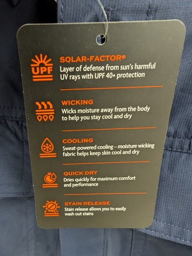 Camisa de río Habit para hombre pequeña manga larga ventilada chaquetón de pesca azul marino AM27 - Imagen 7 de 10