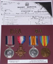 WWI MILITARY MEDAL & 1914-15 STAR TRIO TO RFA + SERVICE PAPERS FROM GLASGOW