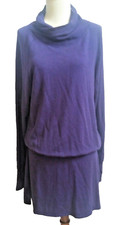 Athleta Women's Size small Cowl Neck Sweatshirt Dress Heather Purply/Blue