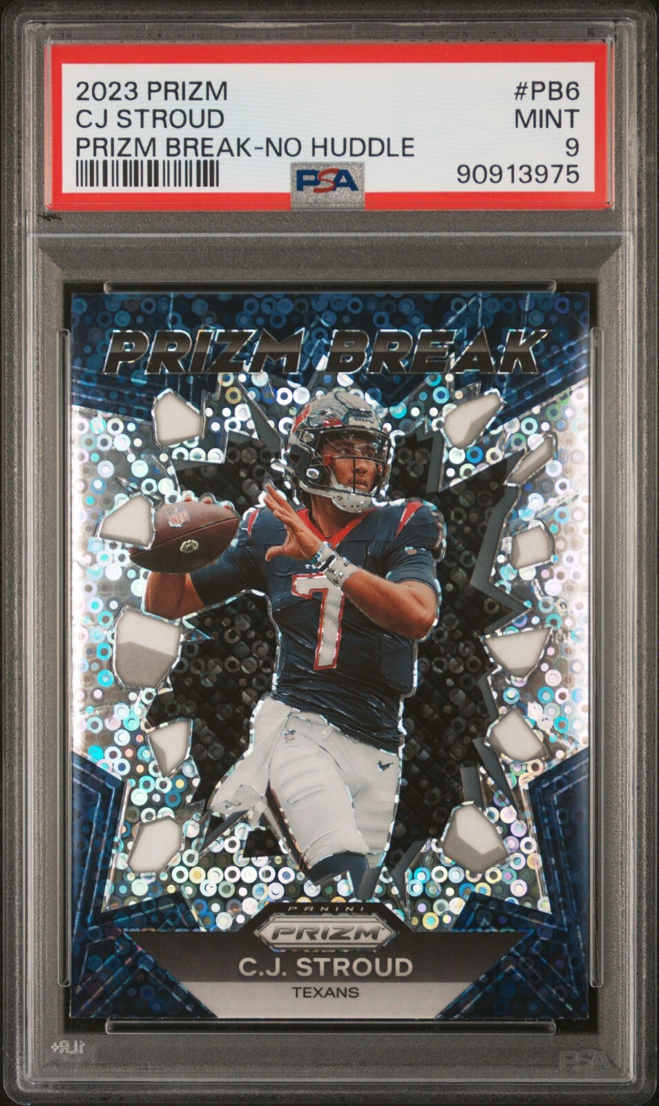 2023 Panini Prizm CJ Stroud RC Prizm Break No Huddle PSA MINT 9 Texans