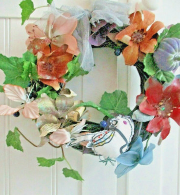 Sommer Blumenkranz/Girlande .Original. Wand/Tür, mittelgroß, Handarbeit. 