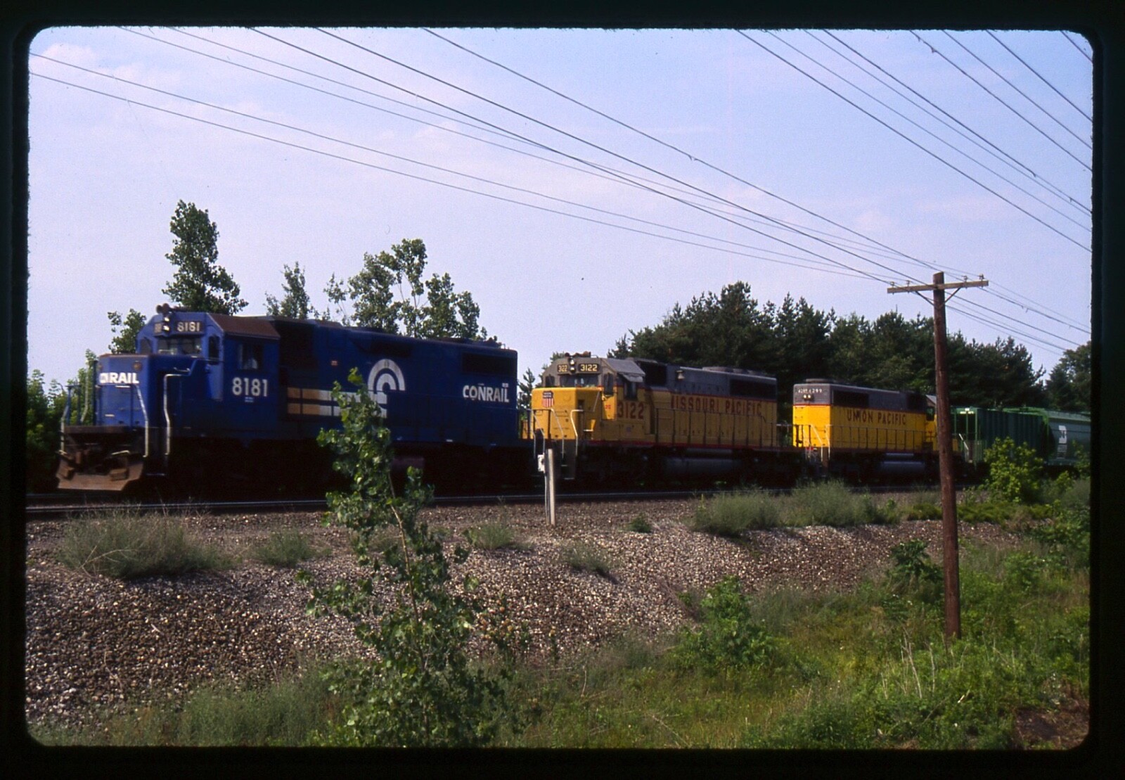 Railroad Slide - Conrail #8181 Locomotive 1991 + Missouri Pacific #3122 ...