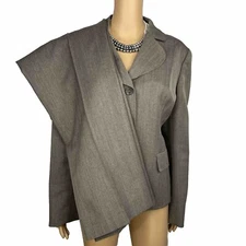 Suit Studio Women Polyester Pant Suit Size 12 Peanut Lined Notch Collar 2PC