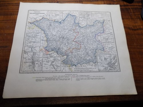 BRANDENBURG - 1849 - German States Map by Renner - MEYER'S ZEITUNGS-ATLAS