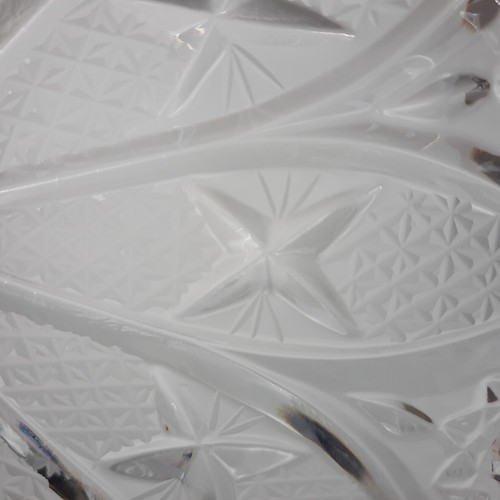 Bandeja de cristal de 11" de colección Krysztal Zawiercie plato con detalles esmerilados Polonia - Imagen 11 de 15