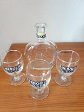 Service à pastis une carafe Ricard et trois verres Berger
