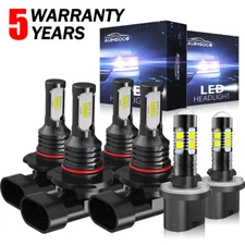 For GMC Jimmy 1996-2001 10000K LED Headlight Hi Lo Beam Fog Light Bulbs Combo 6x