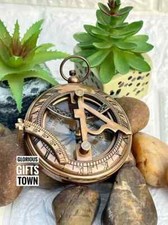 Brass Nautical Antique Finish Collectible Marine Working Sundial Compass Gifts