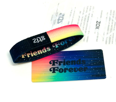 ZOX **FRIENDS FOREVER** Silver Medium Single Wristband w/Card Loss of Pet