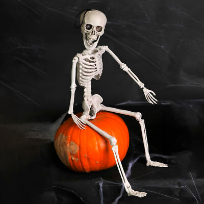 GROSSES BEWEGLICHES MENSCHLICHES SKELETT 64 CM HALLOWEEN DEKO PARTY REQUISITE STANDBAR