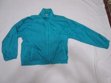 VTG Pacific Trail Windbreaker Hooded Jacket w Full Zip Aqua Sz MEDIUM, Ex 