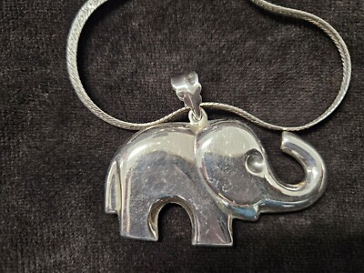 Adorable Sterling Silver 925 Elephant Animal 3-D GOOD LUCK Pendant 20