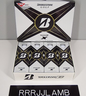 Bridgestone Tour B X One Dozen White GOLF BALLS ReactivIQ New Box of 4 Sleeves