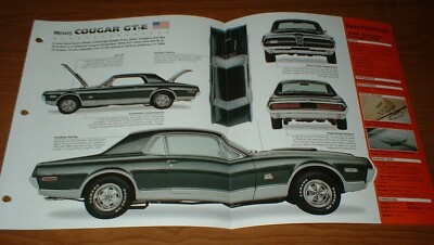 #ad 1968 Mercury Cougar GT E Brochure Spec Sheet Poster Print Photo Info 68 GTE 427 $12.99
