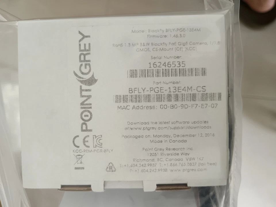 【Brand New Sealed】PointGrey BFLY-PGE-13E4M-CS Industrial Camera|Ships from MY - Image 3 of 4