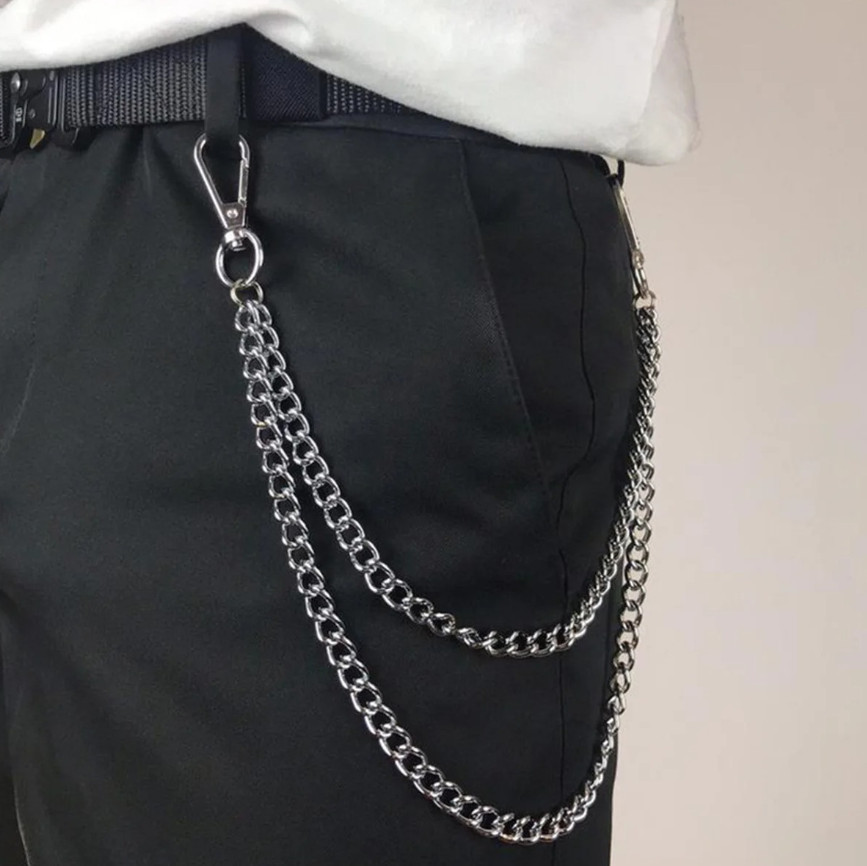 1pc Punk Metal Waist Chain Jeans Hip Hop Pants Chain Pendant Unisex - NEW