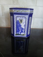 Ringtons Castle Blend 100 Years Empty Tea Tin Blue Gold Octagonal Caddy