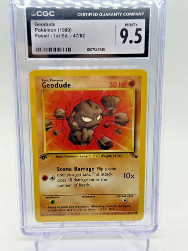 Geodude (1st Edition) graded CGC 9.5 for sale on eBay