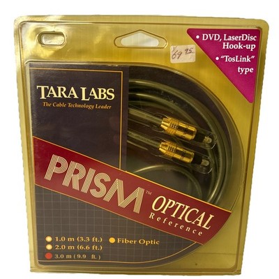 Tara Labs Prism  Optical Reference- 3 Meter - 9 Feet. Fiber Optical Toslink NOS