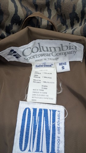 Columbia Omni Tech Mossy Oak Bottomland Camo Hunting Jacket size Mens Small - Picture 8 of 24