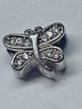 IBB Sterling Silver CZ Butterfly Bracelet Charm 1.6g
