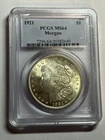 1921 P Morgan Dollar PCGS MS64 Philadelphia Mint Blast White