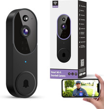 1080P Smart Wireless Video Doorbell Camera, Night Vision, Real-Time Black