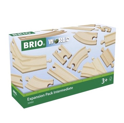 BRIO World 33402 Expansion Pack Intermediate | Wooden Train Tracks 16 Pcs