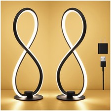 Modern Nightstand Lamps,Touch 3CCT Stepless Dimmable Desk Lamp with USB Adapt...