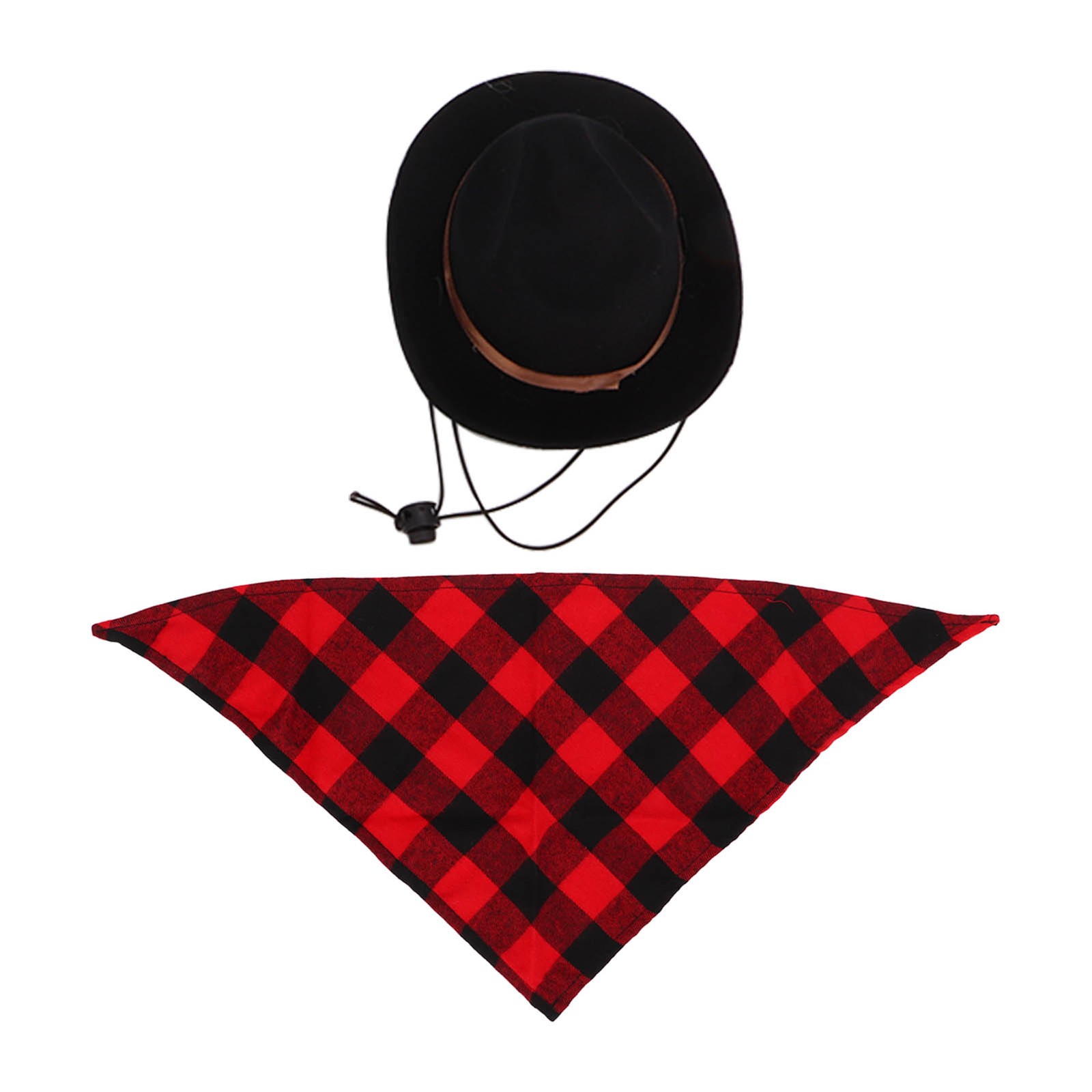 Dog Cowboy Hat And Scarf Adjustable Pet Cowboy Costume Set For Halloween Party