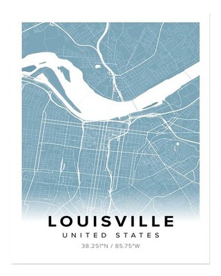 Louisville Stadtkarte Wandkunst Urbane Dekoration Minimalistische Stad