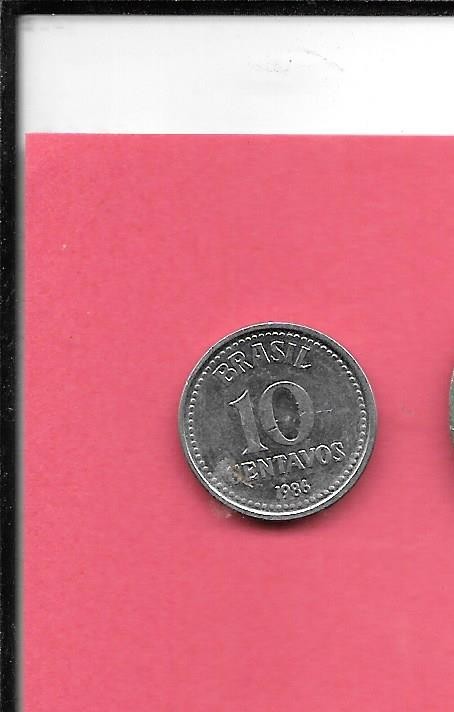 BRAZIL KM602 1986 UNCIRCULATED-UNC MINT-BU OLD VINTAGE 10 CENTAVOS COIN