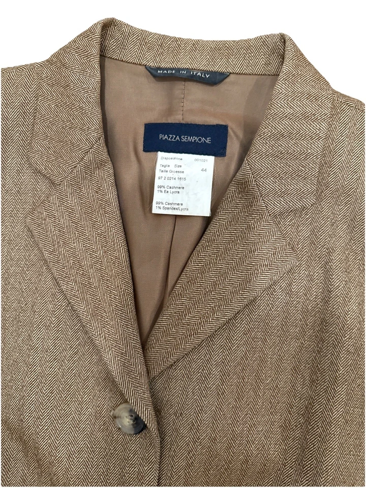 Chaqueta Blazer Piazza Sempione Mujer Cachemira Talla 44 (US 8)-Italia-Marrón Camel Foto 3 de 4