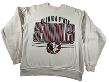 Vintage Florida State Seminoles Sweatshirt Mens Large White NCAA Football Hanes