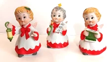 Vintage~Singing Christmas Choir Angels S/3 Figures Artmark 1978 Porcelain