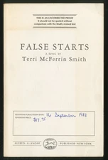 Terri McFerrin SMITH / False Starts Uncorrected Proof 1st 1988