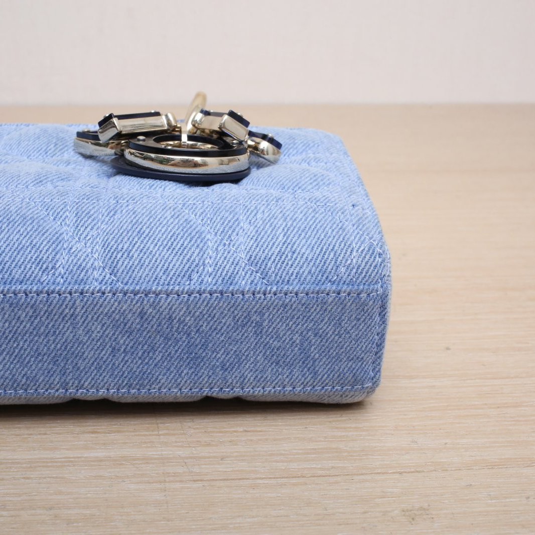 DIOR Lady D-Joy Horizontal Small 22cm Denim Blue Crossbody Bag | eBay