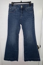 Anthropologie Pilcro Flare Stretch Denim Blue Jeans Size 27 Petite NEW