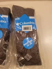 Columbia  Men's Wool BLEND Crew Socks - 2 Pack Shoe Size 12- 16 Charcoal  NWT