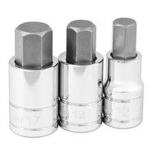 16163 1/2" Drive Metric Jumbo Hex Bit Socket Set (3 Piece)