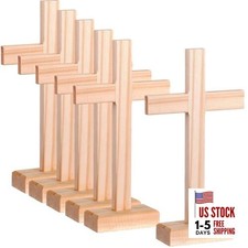 Pcs Wooden Crosses for Craft Centerpiece Bulk Christian Nativity Tabletop 6
