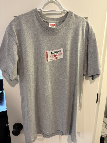 Supreme Ludens Cough Drops Box Logo FW18 Cherry White T-Shirt L