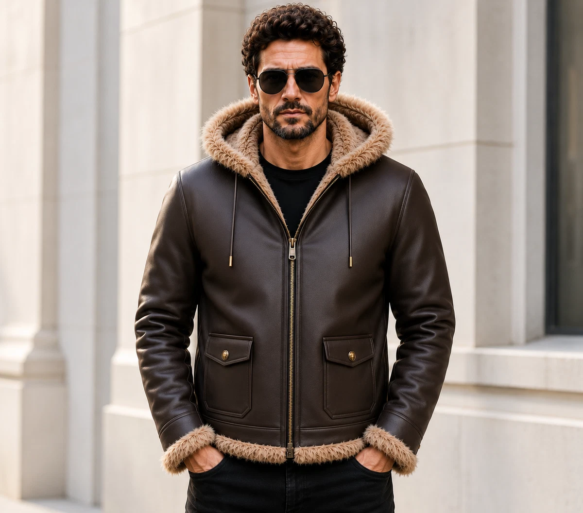 mens faux fur hoodie products for sale | eBay