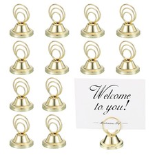 12 Pack Table Number Holders, Weighted Place Card Holders, Gold