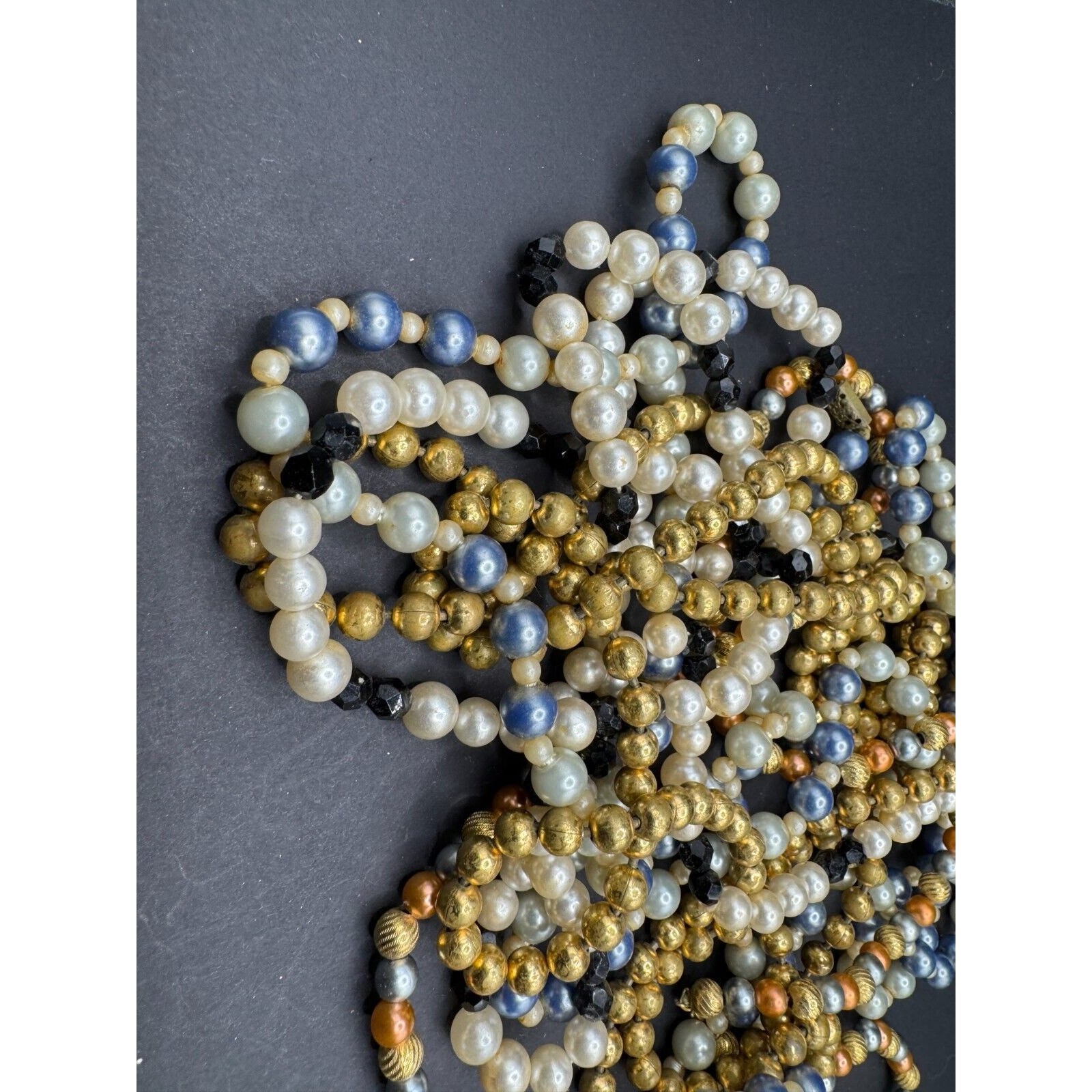 Vintahe Extra Long Heavy Multi Colored Crystal Fa… - image 2